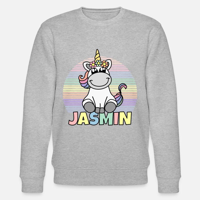 Jasmin Einhorn Name - Stanley/Stella Unisex Bio-Sweatshirt CHANGER  - Grau meliert
