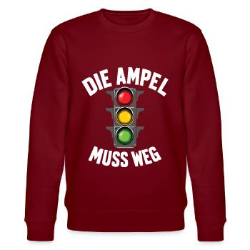 Regierungskritik und Unzufriedenheit gegen Amepl - Stanley/Stella Unisex Bio-Sweatshirt CHANGER  - Burgunderrot - Vorne - Nik (191cm) & Marisol (170cm)
