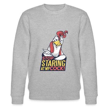 Stop staring at my cock! - Stanley/Stella CHANGER Unisex Organic Sweatshirt - heather grey - Front - Nik (191cm) & Marisol (170cm)