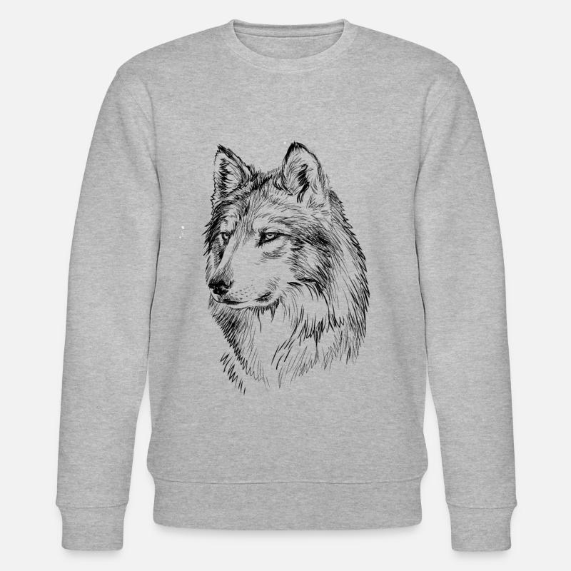 Wolf Geschenk - Stanley/Stella Unisex Bio-Sweatshirt CHANGER  - Grau meliert