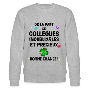 Tee-shirt collègues inoubliables - Sweat bio CHANGER Stanley/Stella Unisexe - gris chiné - Devant - Nik (191cm) & Marisol (170cm)