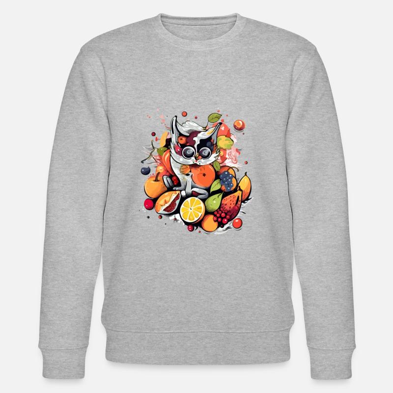 Leo die Katzenfrucht - Stanley/Stella Unisex Bio-Sweatshirt CHANGER  - Grau meliert