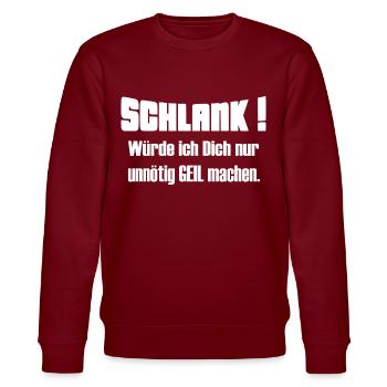 Slim I would make you unnecessarily horny 2 - Stanley/Stella CHANGER Unisex Organic Sweatshirt - burgundy - Front - Nik (191cm) & Marisol (170cm)