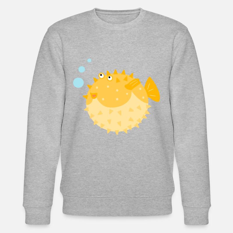 Poisson-globe mignon - Sweat bio CHANGER Stanley/Stella Unisexe - gris chiné