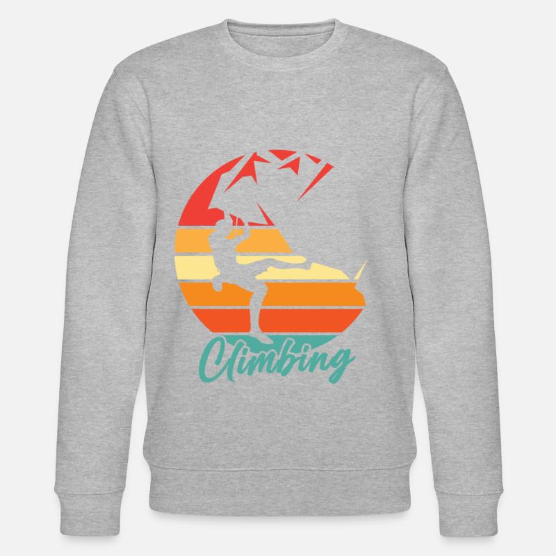 Climbing Retro Bergklettern - Stanley/Stella Unisex Bio-Sweatshirt CHANGER  - Grau meliert