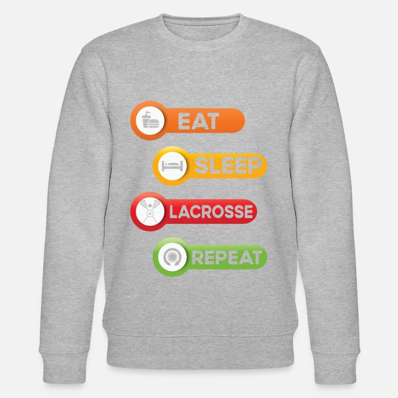 Eat Sleep Lacrosse Repeat - Stanley/Stella Unisex Bio-Sweatshirt CHANGER  - Grau meliert