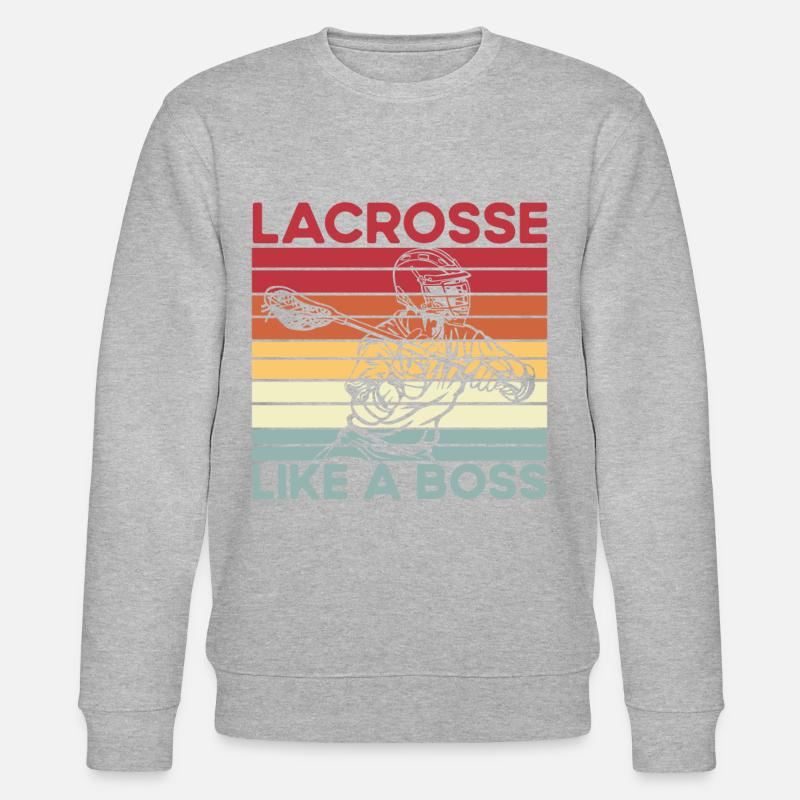 Lacrosse like a Boss - Stanley/Stella CHANGER Unisex Organic Sweatshirt - heather grey