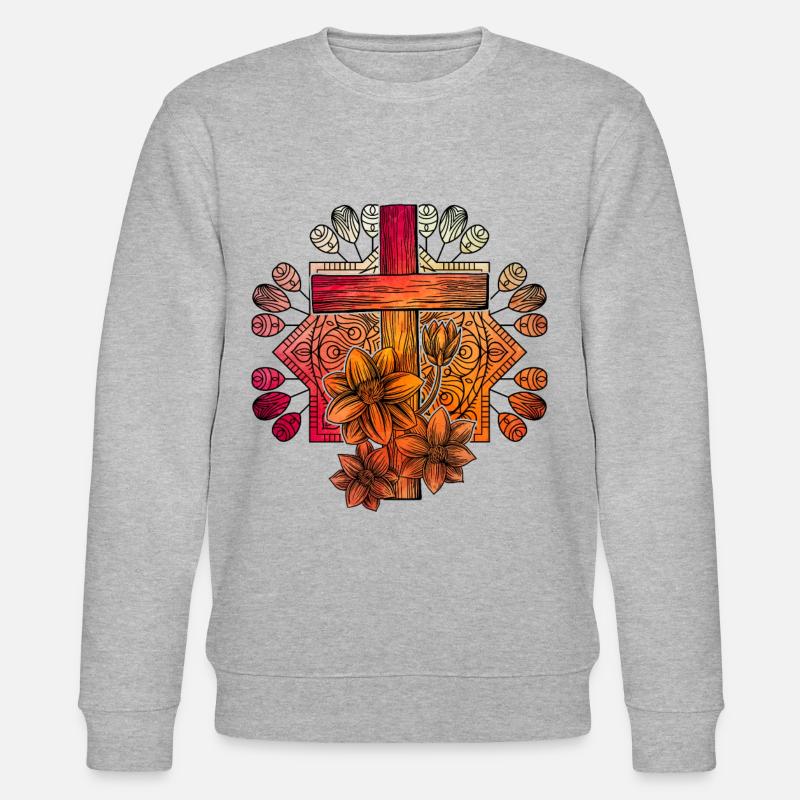 Christentum Kreuz - Stanley/Stella Unisex Bio-Sweatshirt CHANGER - Grau meliert