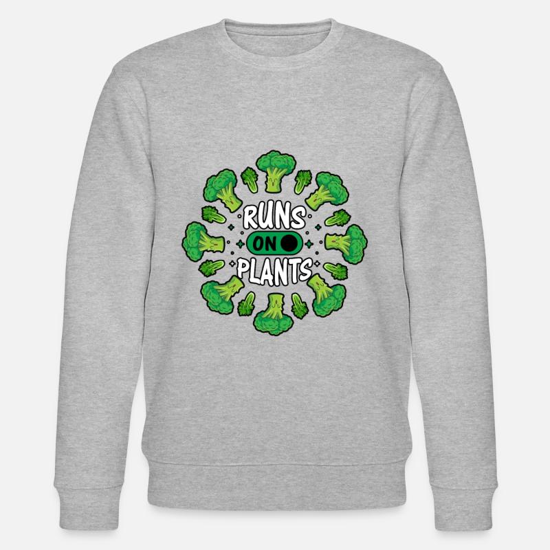 Runs on plants Vegan - Stanley/Stella Unisex Bio-Sweatshirt CHANGER  - Grau meliert