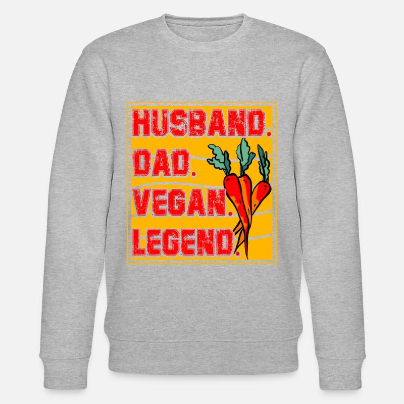Husband Dad Vegan Legend - Stanley/Stella Unisex Bio-Sweatshirt CHANGER  - Grau meliert