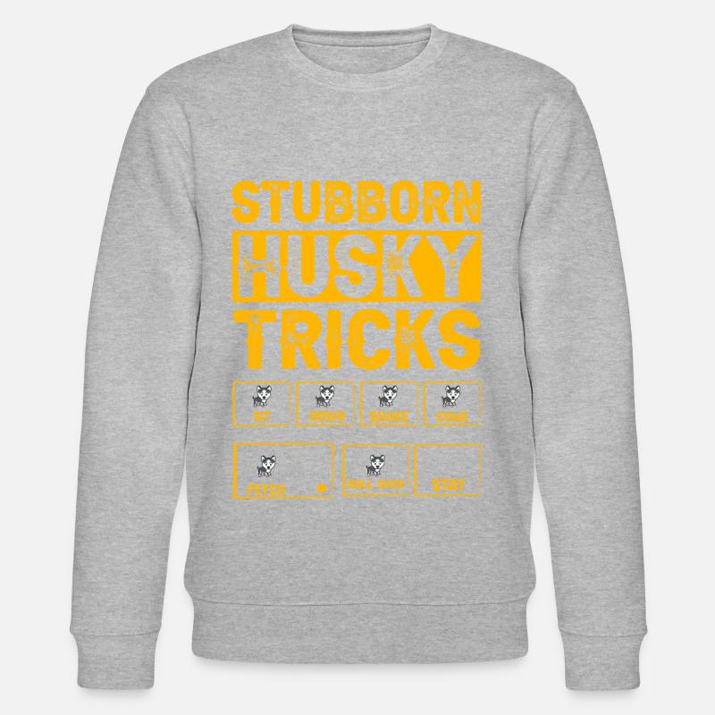 Stubborn Husky Tricks - Stanley/Stella Unisex Bio-Sweatshirt CHANGER  - Grau meliert