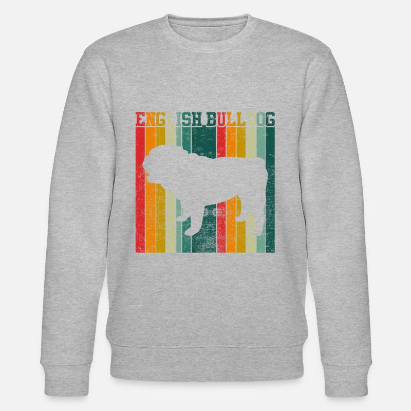 Bouledogue anglais Rétro - Sweat bio CHANGER Stanley/Stella Unisexe - gris chiné