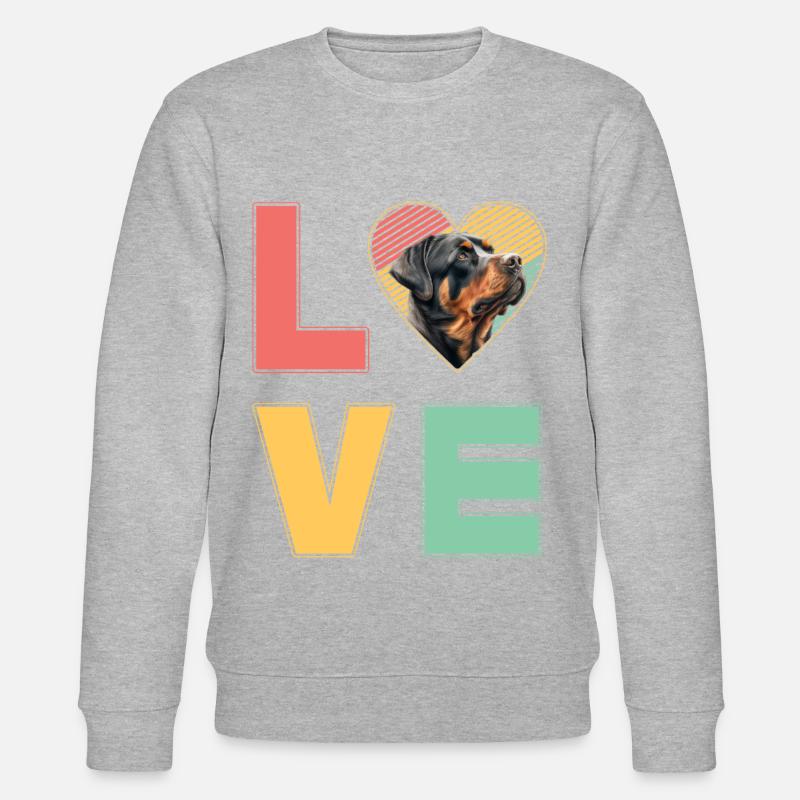 J’adore Rottweiler - Sweat bio CHANGER Stanley/Stella Unisexe - gris chiné