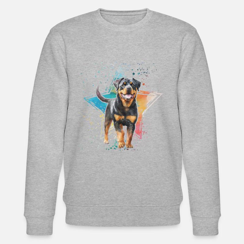 Rottweiler Rétro - Sweat bio CHANGER Stanley/Stella Unisexe - gris chiné