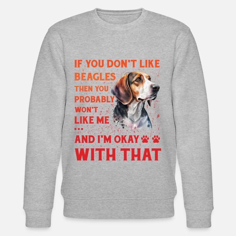 Beagle lustiger Spruch Hund - Stanley/Stella Unisex Bio-Sweatshirt CHANGER  - Grau meliert