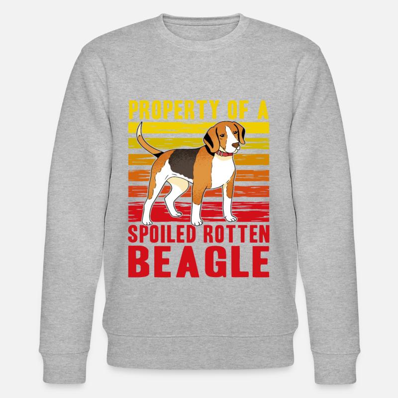 Propriété d’un Beagle pourri gâté - Sweat bio CHANGER Stanley/Stella Unisexe - gris chiné