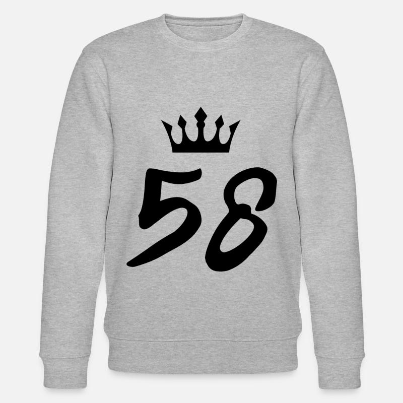58 Number crown - Stanley/Stella CHANGER Unisex Organic Sweatshirt - heather grey