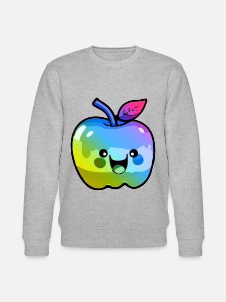 Apfel Comic Bunt - Stanley/Stella Unisex Bio-Sweatshirt CHANGER  - Grau meliert