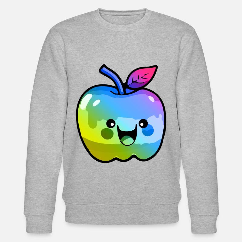 Apfel Comic Bunt - Stanley/Stella Unisex Bio-Sweatshirt CHANGER  - Grau meliert