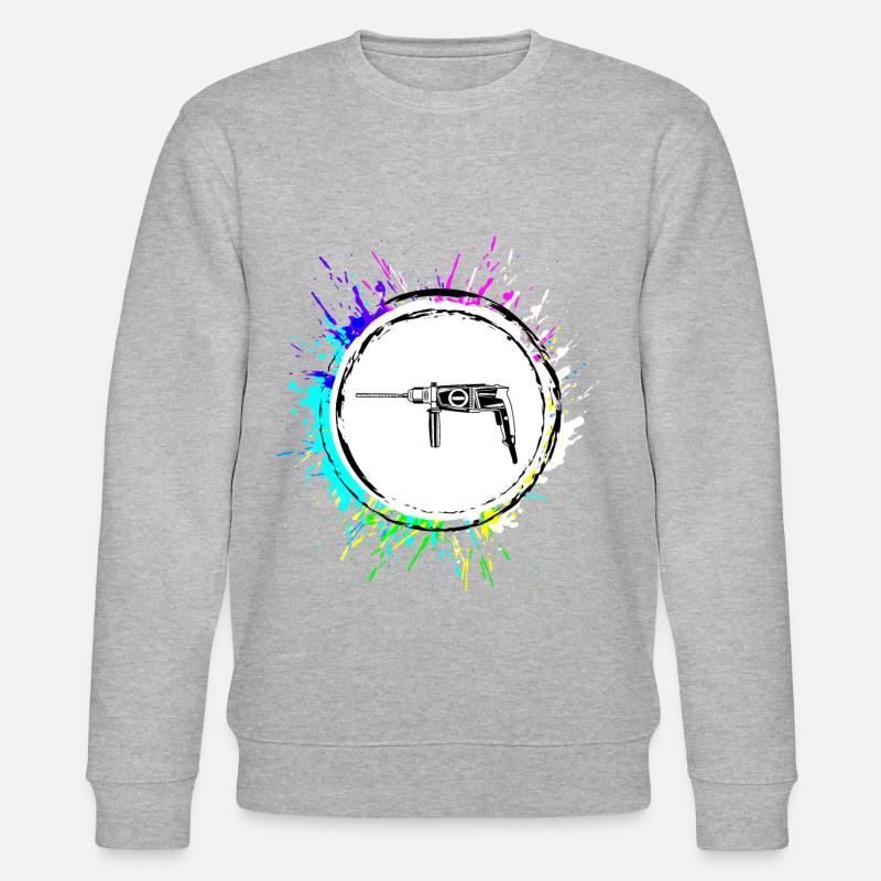 Drill Icon Tool - Stanley/Stella CHANGER Unisex Organic Sweatshirt - heather grey