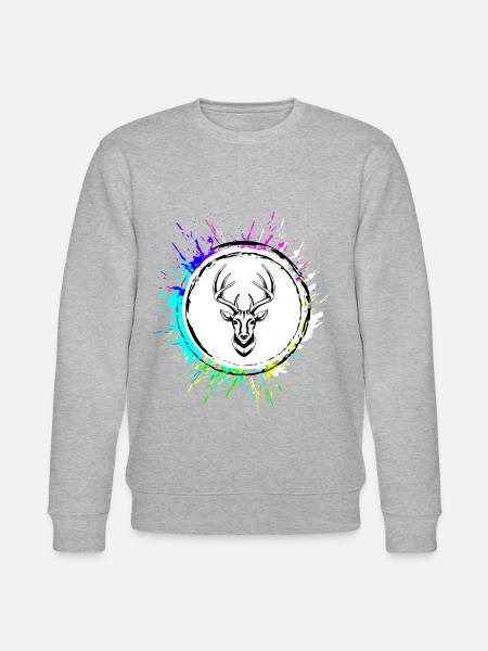 Deer Deer Symbol - Stanley/Stella CHANGER Unisex Organic Sweatshirt - heather grey