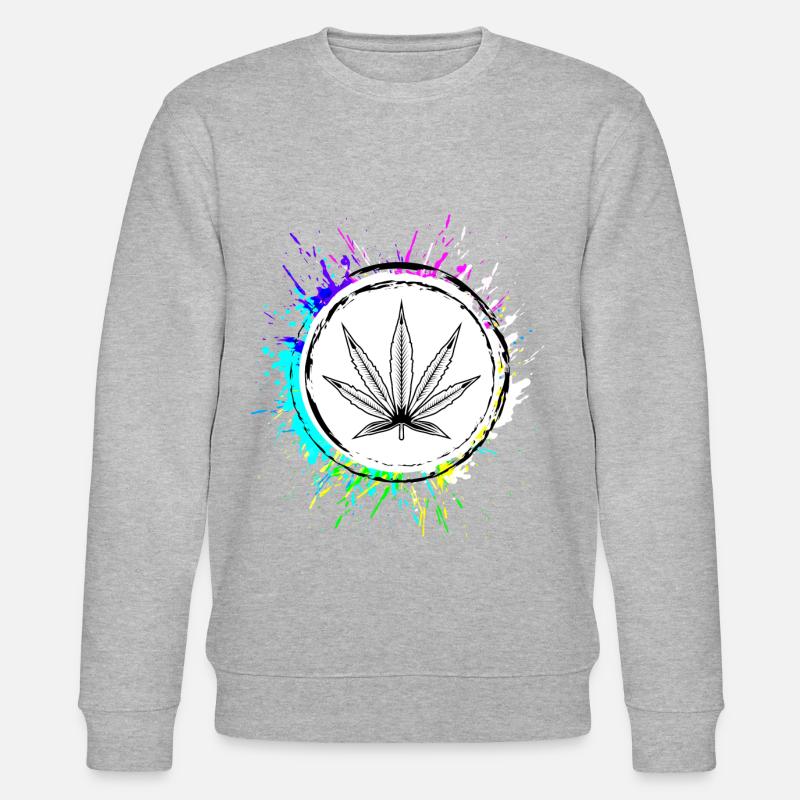 Hemp Leaf Symbol Cannabis - Stanley/Stella CHANGER Unisex Organic Sweatshirt - heather grey