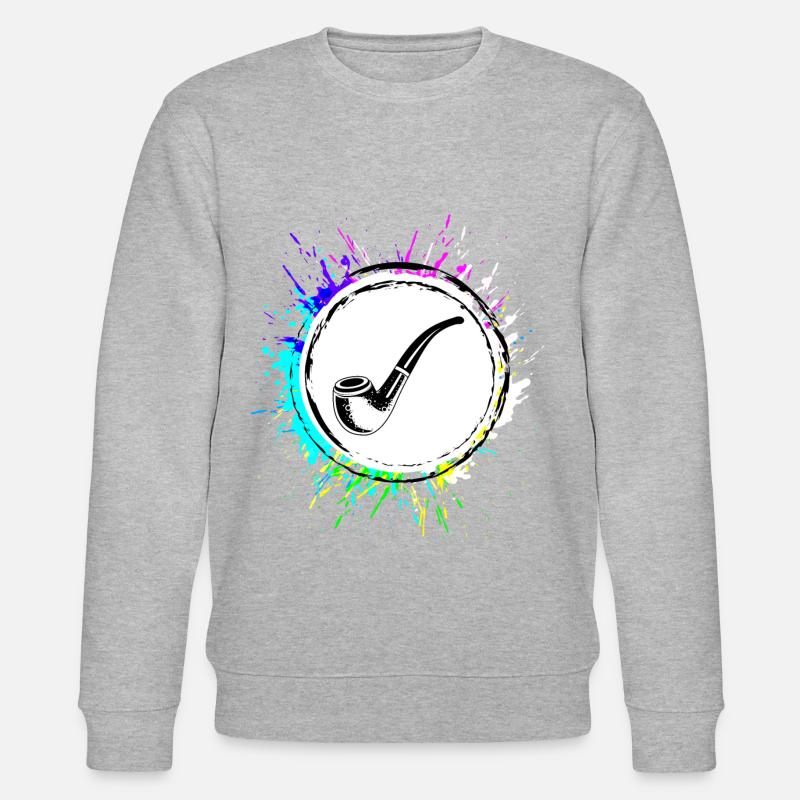 Smoking a pipe - Stanley/Stella CHANGER Unisex Organic Sweatshirt - heather grey