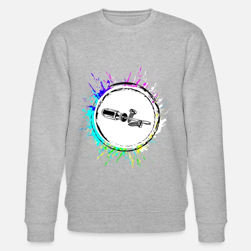 Screwdriver Symbol Tool - Stanley/Stella CHANGER Unisex Organic Sweatshirt - heather grey