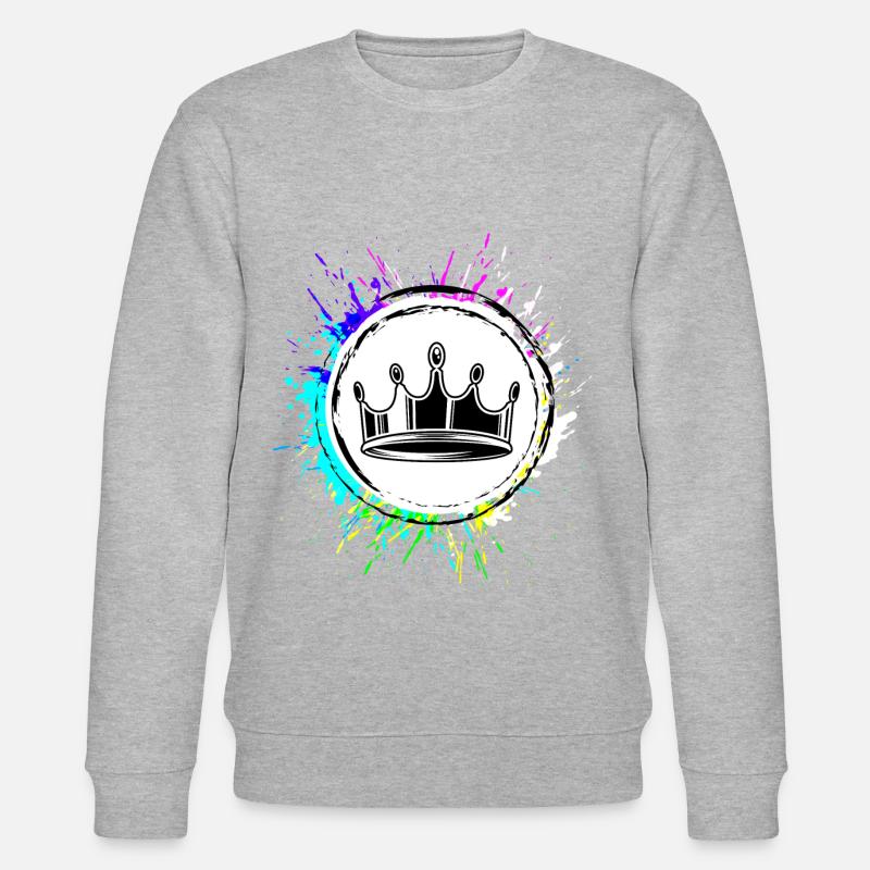 Crown Silhouette Symbol - Stanley/Stella CHANGER Unisex Organic Sweatshirt - heather grey
