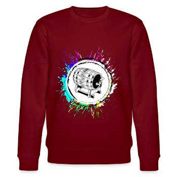 Bierfass Bier Brauerei - Stanley/Stella Unisex Bio-Sweatshirt CHANGER  - Burgunderrot - Vorne - Nik (191cm) & Marisol (170cm)