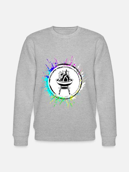 Steak Meat Grilling Bbq - Stanley/Stella CHANGER Unisex Organic Sweatshirt - heather grey