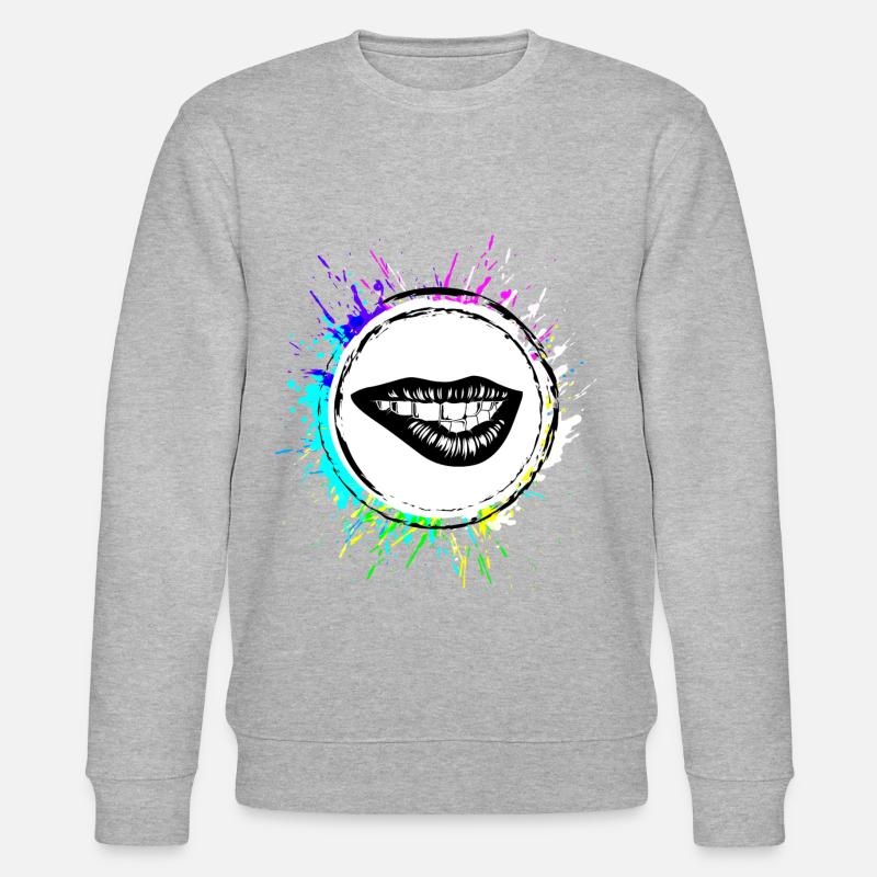 Lèvres symbole Beauté - Sweat bio CHANGER Stanley/Stella Unisexe - gris chiné
