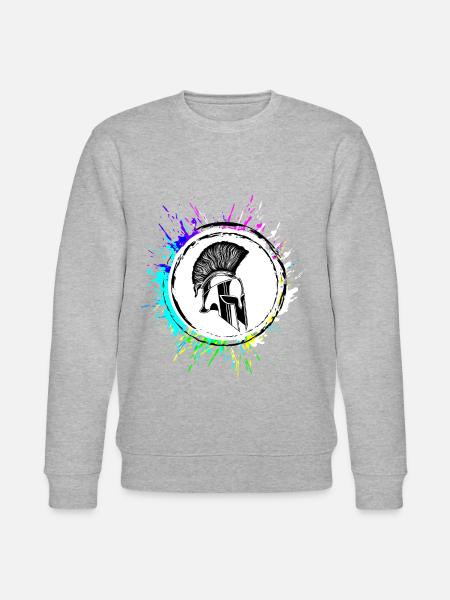 Spartaner Helm Krieger - Stanley/Stella Unisex Bio-Sweatshirt CHANGER  - Grau meliert