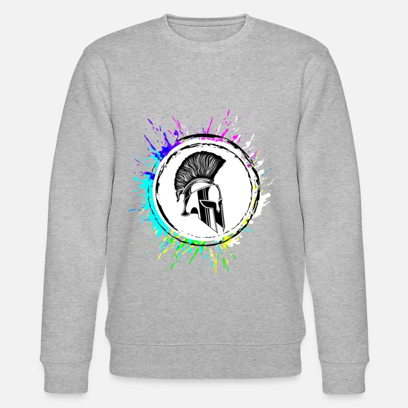 Spartaner Helm Krieger - Stanley/Stella Unisex Bio-Sweatshirt CHANGER  - Grau meliert
