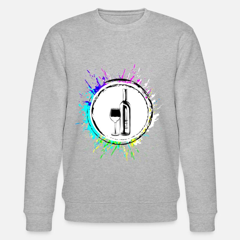 Wine Icon - Stanley/Stella CHANGER Unisex Organic Sweatshirt - heather grey