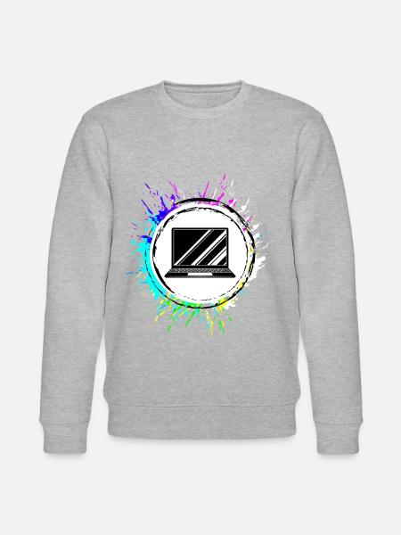 Laptop Symbol Bunt - Stanley/Stella Unisex Bio-Sweatshirt CHANGER  - Grau meliert