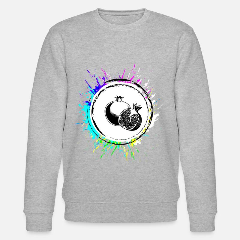 Granatapfel obst Bunt - Stanley/Stella Unisex Bio-Sweatshirt CHANGER  - Grau meliert