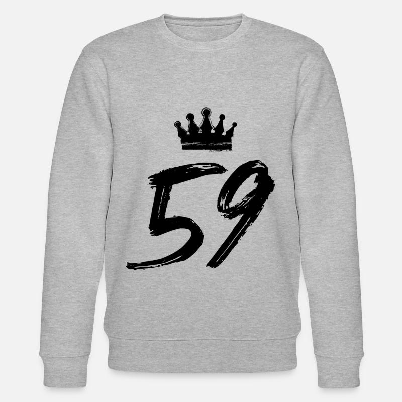 59 Zahl Krone - Stanley/Stella Unisex Bio-Sweatshirt CHANGER  - Grau meliert