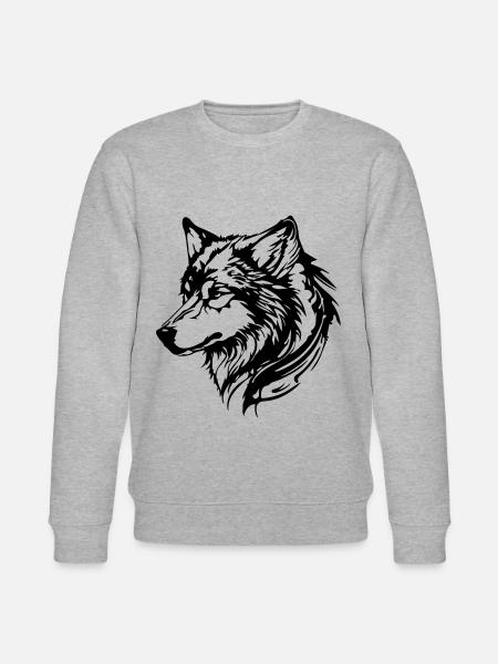 Wolf Head - Stanley/Stella CHANGER Unisex Organic Sweatshirt - heather grey