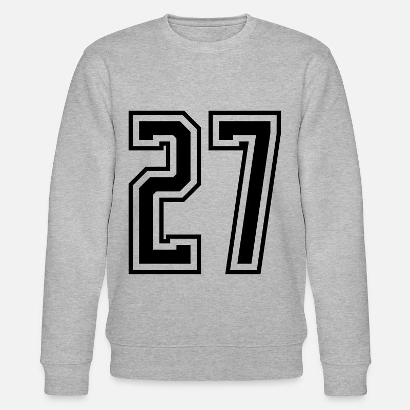 27 Zahl nummer - Stanley/Stella Unisex Bio-Sweatshirt CHANGER  - Grau meliert