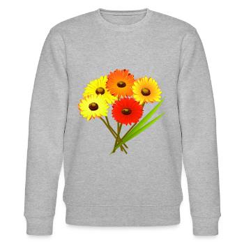 Bouquet de fleurs - Sweat bio CHANGER Stanley/Stella Unisexe - gris chiné - Devant - Nik (191cm) & Marisol (170cm)