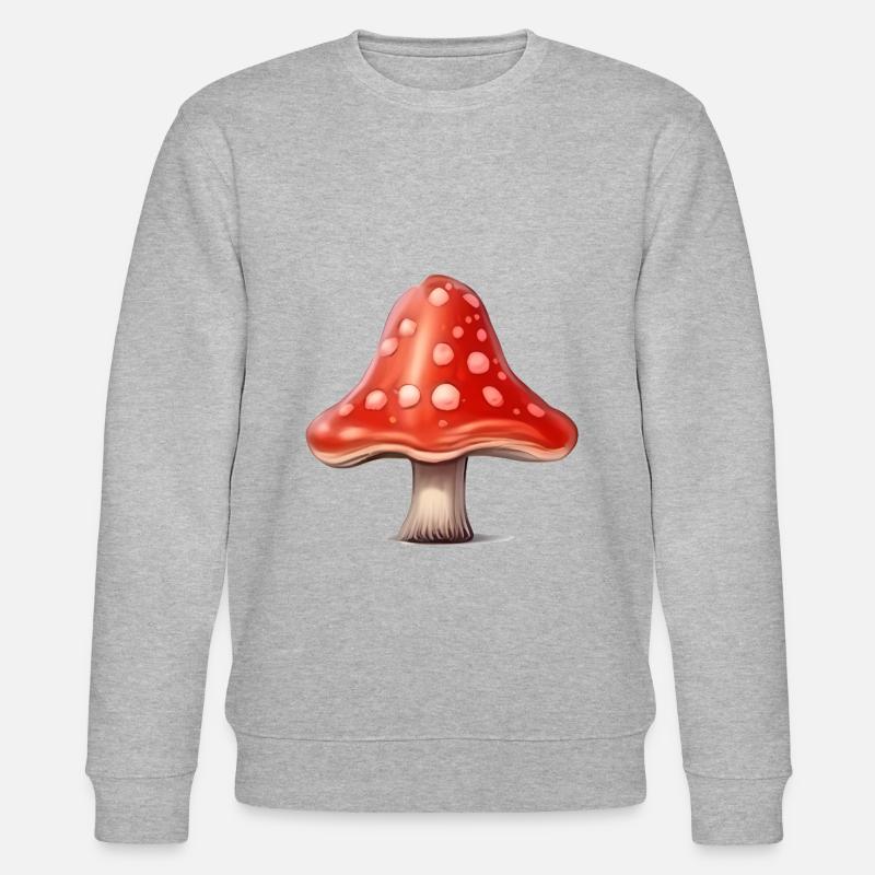 Toadstool Mushroom Mushroom Picker - Stanley/Stella CHANGER Unisex Organic Sweatshirt - heather grey