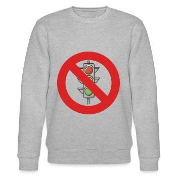 Stop the Traffic Light Prohibition Sign Politics - Stanley/Stella CHANGER Unisex Organic Sweatshirt - heather grey - Front - Nik (191cm) & Marisol (170cm)