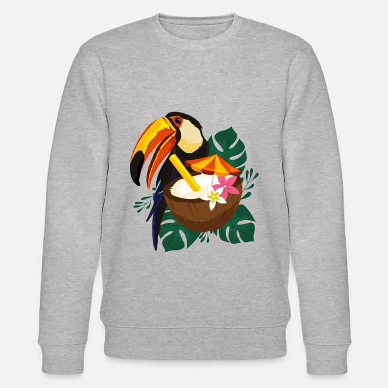 Toucan Sommer mit Sonne - Stanley/Stella Unisex Bio-Sweatshirt CHANGER  - Grau meliert