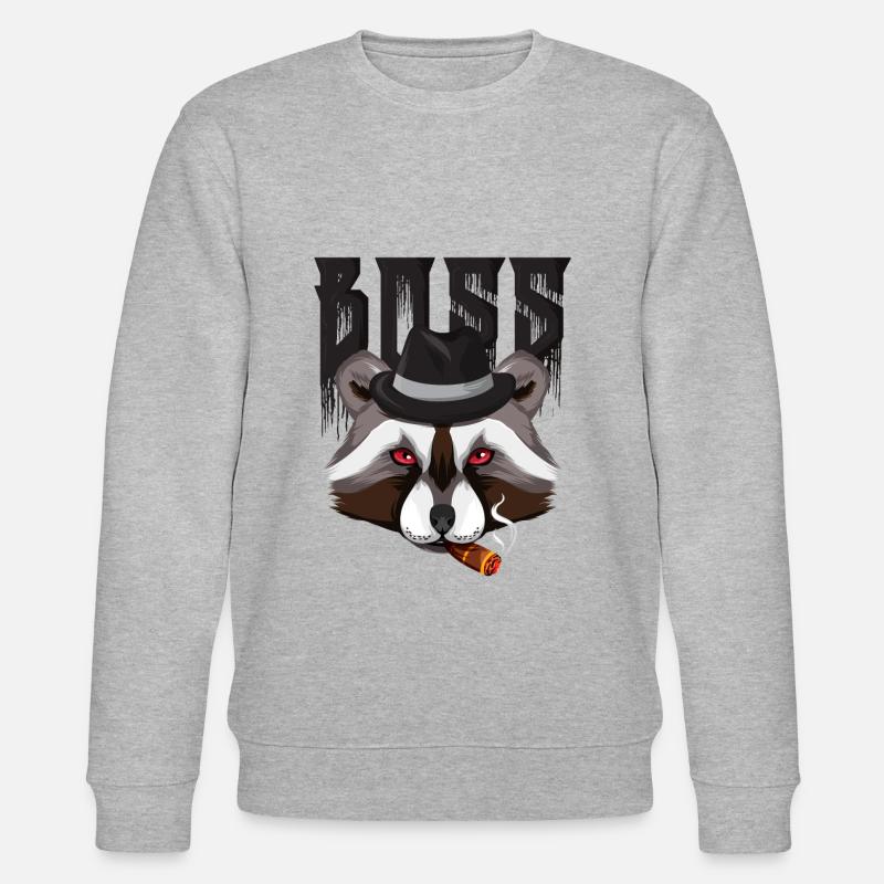 Mafia Boss Waschbär - Stanley/Stella Unisex Bio-Sweatshirt CHANGER  - Grau meliert