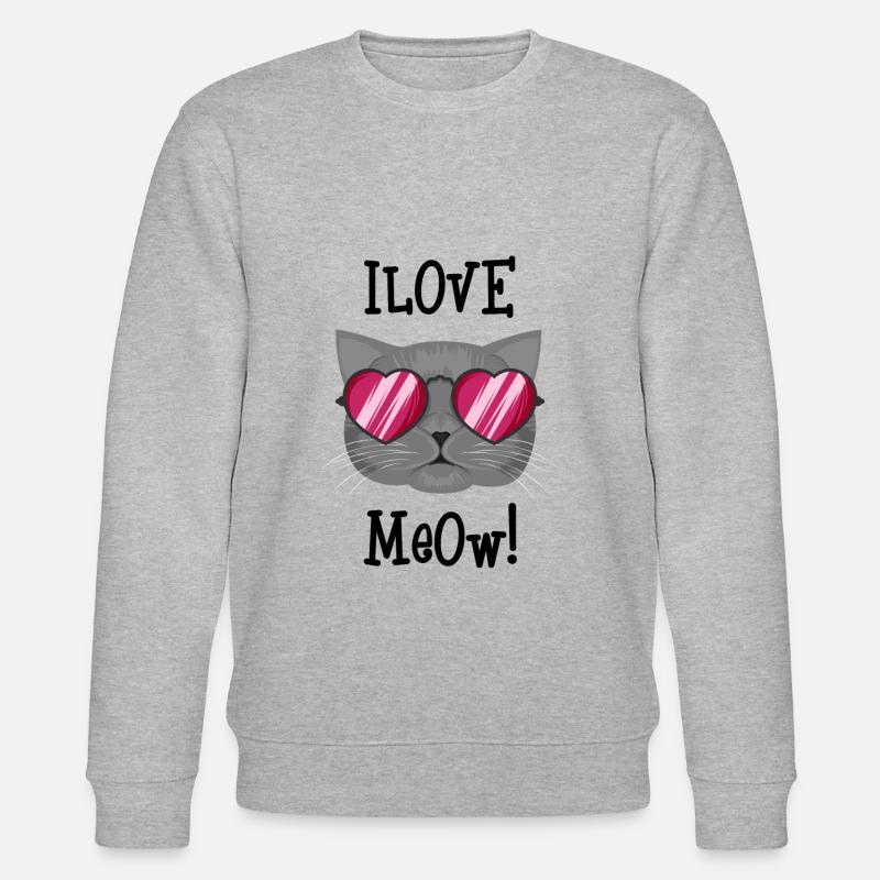 Ich liebe Kätzchen - Stanley/Stella Unisex Bio-Sweatshirt CHANGER  - Grau meliert