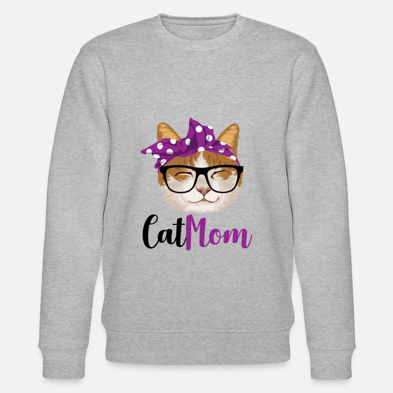 Cat Mom - Poster - Stanley/Stella Unisex Bio-Sweatshirt CHANGER  - Grau meliert