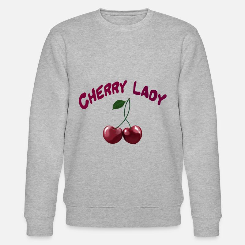 Kirschen - Cherry Lady - Stanley/Stella Unisex Bio-Sweatshirt CHANGER - Grau meliert