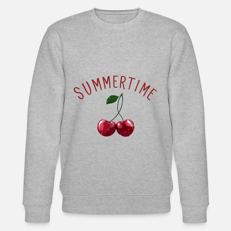 Kirschen - Cherries Summertime - Stanley/Stella Unisex Bio-Sweatshirt CHANGER  - Grau meliert