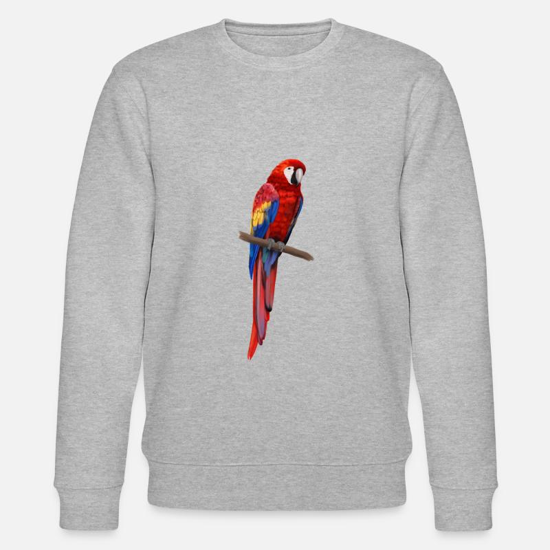 Papagei - Ara parrot - Stanley/Stella Unisex Bio-Sweatshirt CHANGER  - Grau meliert